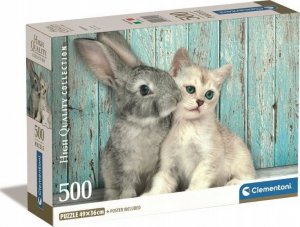 Clementoni CLE puzzle 500 Compact Cat _ Bunny 35539 1