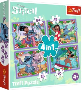 Trefl Puzzle 4w1 Lilo & Stitch Szalony dzień - łącznie 207 elementów (34633) 1