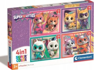 Clementoni CLE puzzle 4w1 SuperKolor Superkitties 21531 1