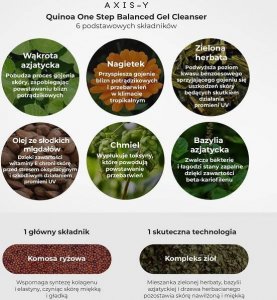 Axis-y Quinoa One Step Równoważący żel do mycia twarzy 180ml 4