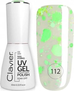 Clavier Luxury lakier hybrydowy z drobinkami holograficznymi 112 Bubbly Green 10ml 1