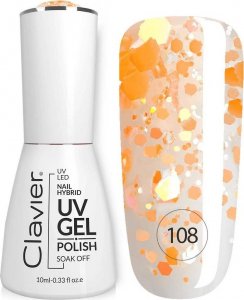 Clavier Luxury lakier hybrydowy z drobinkami holograficznymi 108 Orangeade 10ml 1