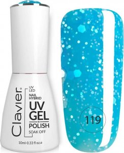 Clavier Luxury lakier hybrydowy z drobinkami holograficznymi 119 Cooler Blue 10ml 1