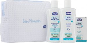 Chicco Baby Moments Blue zestaw płyn do kąpieli 200ml + szampon do włosów 200ml + delikatne mydło 100g 1
