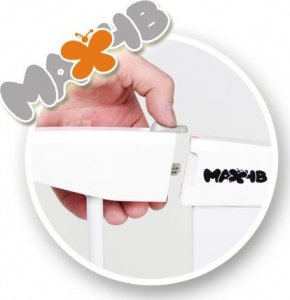 Max4b Bramka barierka ochronna zabezpieczająca drzwi schody HANKSKIDS rozporowa 75-82cm - biała 10