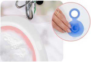 Ricokids Wanienka dla niemowląt z termometrem RK-282 biało-różowa 4