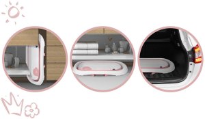 Ricokids Wanienka dla niemowląt z termometrem RK-282 biało-różowa 8