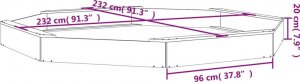 vidaXL vidaXL Piaskownica z siedziskami, ośmiokątna, drewno sosnowe 9