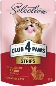 Club 4 Paws Club4Ł Kot Saszetka 85g Paski Królik w Sosie 1