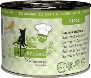 Catz Finefood Catz Finefood Ragout N.605 Łosoś i Dzika Kaczka puszka 190g 1