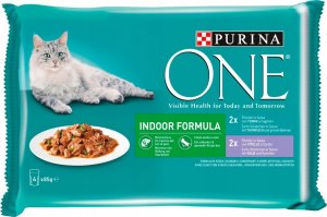 PURINA NESTLE PURINA One Indoor Tuńczyk, Cielęcina - mokra karma dla kota - 4x85 g 1