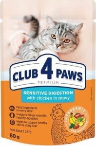 Club 4 Paws Club4Ł Kot Saszetka 80g Wrażliwe Trawinie Kurczak 1