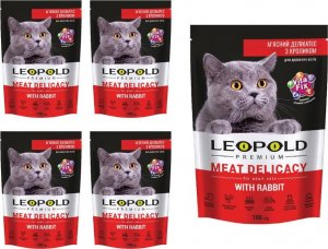 TRITON Leopold Premium z królikiem 5x100g - 65% mięsa 1