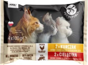 Pet Republic Pet Republic Karma Dla Kota Kurczak Cielęcina 4x100g 1