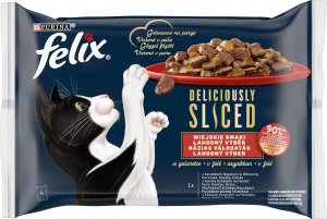 PURINA NESTLE FELIX Deliciously Sliced Wiejskie Smaki - mokra karma dla kota - 4x 80 g 1