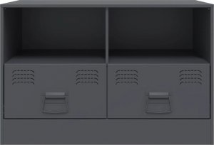 vidaXL Szafki pod telewizor, 2 szt., antracytowe, 67x39x44 cm, stalowe 5