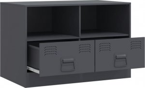 vidaXL Szafki pod telewizor, 2 szt., antracytowe, 67x39x44 cm, stalowe 6