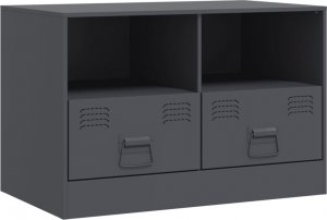 vidaXL Szafki pod telewizor, 2 szt., antracytowe, 67x39x44 cm, stalowe 7