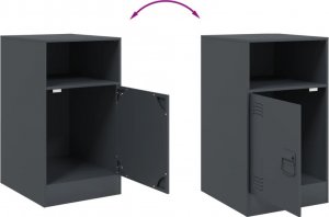 vidaXL Szafki nocne, 2 szt., antracytowe, 34,5x39x62 cm, stal 10