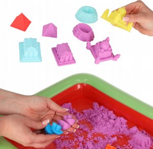 KIK Piasek kinetyczny w pudełku 1kg piaskownica 27el. 2