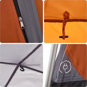 vidaXL Namiot rodzinny, kabinowy, 7-os., szaro-pomarańczowy 12