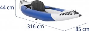 MSW Kajak dmuchany jednoosobowy z wiosłem siedziskiem - zestaw Kajak dmuchany jednoosobowy z wiosłem siedziskiem - zestaw 7