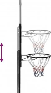 vidaXL Stojak do koszykówki z przezroczystą tablicą, 256-361 cm 3
