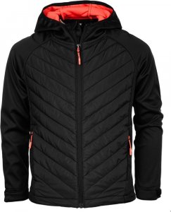 4f Kurtka przejściowa softshell z kapturem dla chłopca 4F membrana 5000 czarna HJZ22 JSFM002 20S 140cm 1