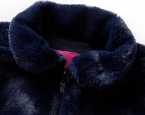 vidaXL Kurtka dziecięca ze sztucznego futra, granatowa, 128 3