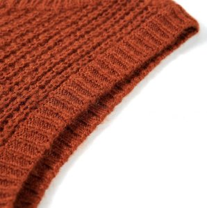 vidaXL Swetrowa kamizelka dziecięca z dzianiny, koniakowa, 128 4