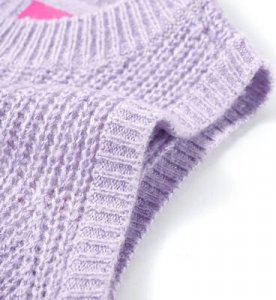 vidaXL Swetrowa kamizelka dziecięca z dzianiny, kolor jasny liliowy, 116 11