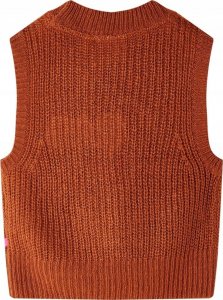 vidaXL Swetrowa kamizelka dziecięca z dzianiny, koniakowa, 92 2