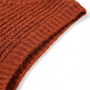 vidaXL Swetrowa kamizelka dziecięca z dzianiny, koniakowa, 92 4