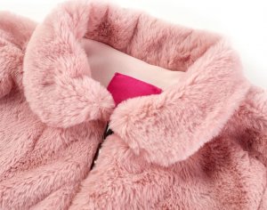 vidaXL Kurtka dziecięca ze sztucznego futra, różowa, 128 3