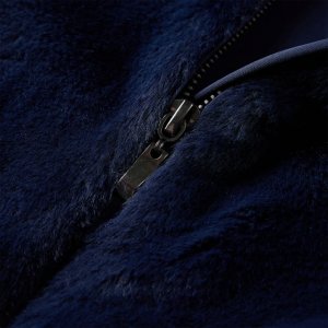 vidaXL Kurtka dziecięca ze sztucznego futra, granatowa, 104 4