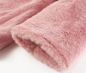 vidaXL Kurtka dziecięca ze sztucznego futra, różowa, 116 5