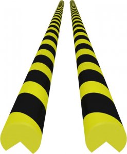 vidaXL Ochraniacze na narożnik, 2 szt., żółto-czarne, 4x4x104 cm, PU 2