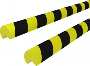 vidaXL Ochraniacze na narożnik, 2 szt., żółto-czarne, 4x4x104 cm, PU 4