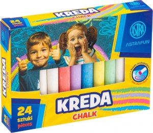 Astra Kreda tablicowa szkolna kolorowa miękka niskopyląca 24szt ASTRA 2