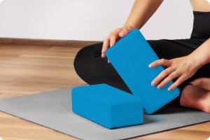 Neo-Sport Kostka piankowa do jogi - zestaw 2 sztuki NS-962 niebieska 7
