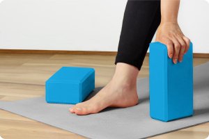Neo-Sport Kostka piankowa do jogi - zestaw 2 sztuki NS-962 niebieska 8
