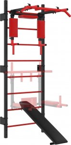 UnderFit Drabinka gimnastyczna metalowa UNDERFIT 228 x 110 cm z drążkiem, poręczami 2w1 i ławką 6