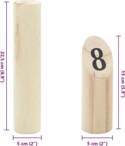 vidaXL 13-częściowy zestaw do gry w Kubb z torbą 8