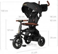 Qplay Qplay Rowerek Trójkołowy Rito Deluxe Rubber Black 12