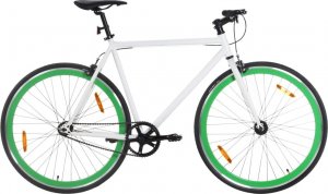 vidaXL Rower single speed, biało-zielony, 700c, 59 cm 1