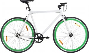 vidaXL Rower single speed, biało-zielony, 700c, 51 cm 1