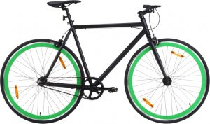 vidaXL Rower single speed, czarno-zielony, 700c, 55 cm 1