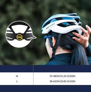 RockBros Kask rowerowy uniwersalny regulowany rozmiar L niebiesko-biały ROCKBROS 9