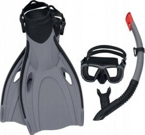 Bestway Bestway Hydro-Pro BlackSea Snorkel & Fin Set, Adult, Half face mask, Tempered glass, Assorted colours, Silicone, 43-48 1