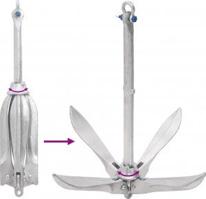 vidaXL Składana kotwica, srebrna, 10 kg, żeliwo ciągliwe 6